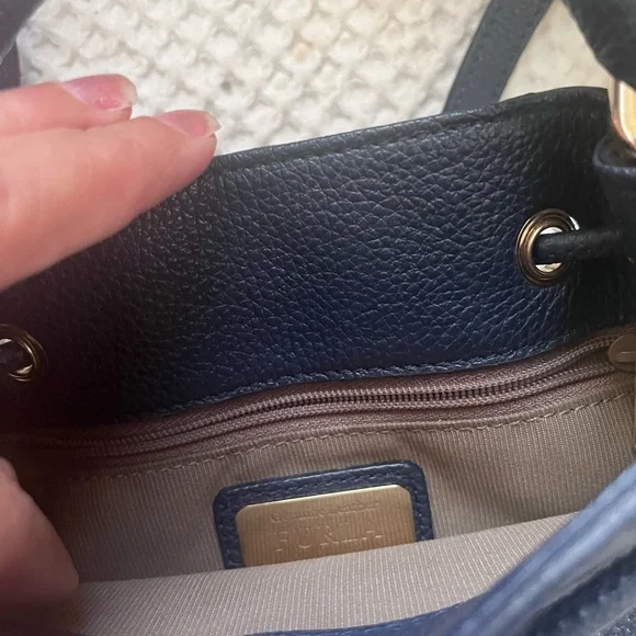 Furla Navy Crossbody Bag with Gold Accents - Picture 6 of 6